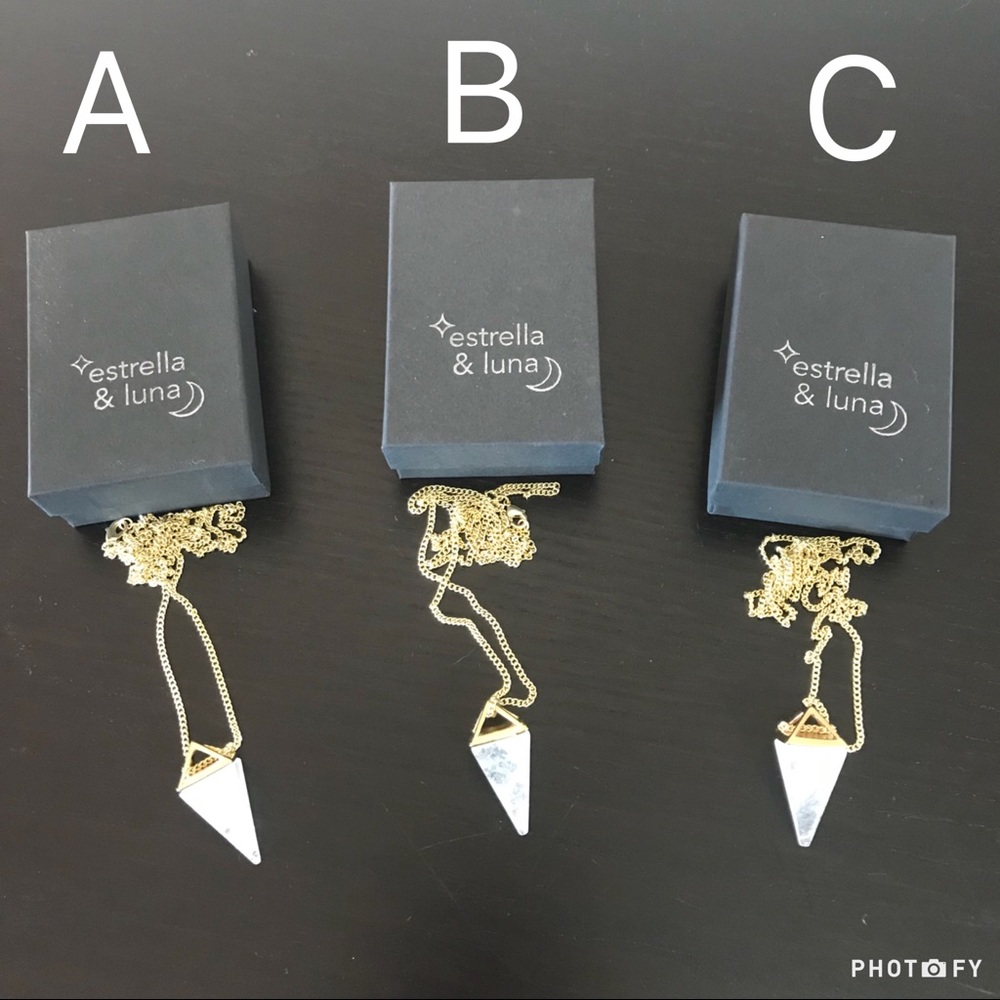 NWT Estrella & Luna Quartz Boho Pyramid Necklace - Picture 7 of 7